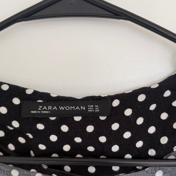 ZARA Black White Polka Dot Dress XL Fits Like Large - Picture 5 of 11